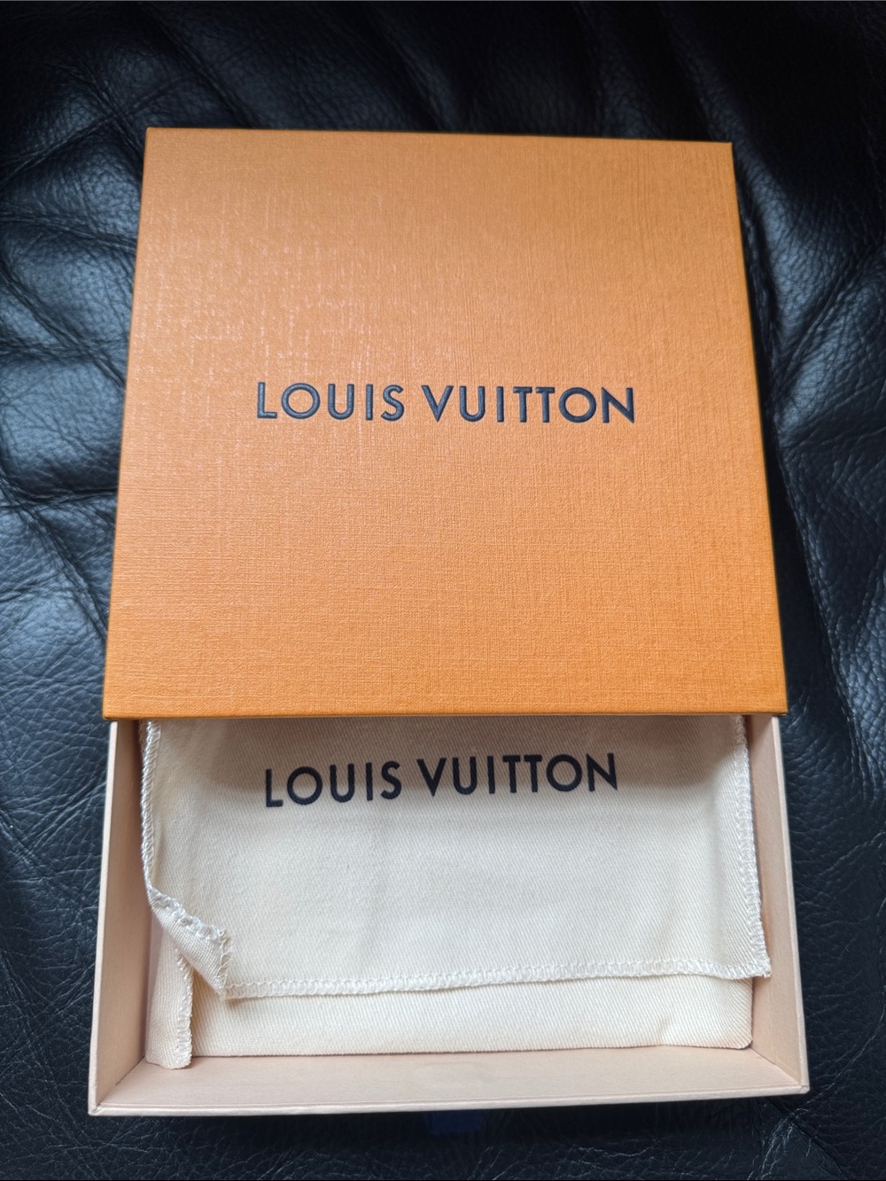 Louis Vuitton Orange and Cream Box with Branded Dust Bag